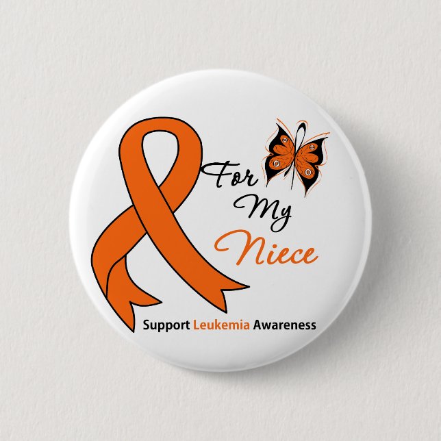 Leukemia - For My Niece Button (Front)