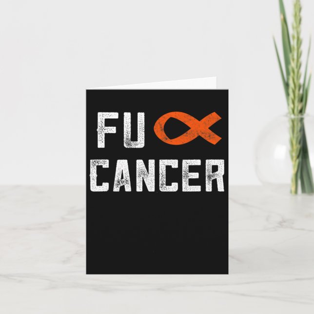 Leukemia Gifts For Women Fck Cancer Chemo F Cancer Card (Front)