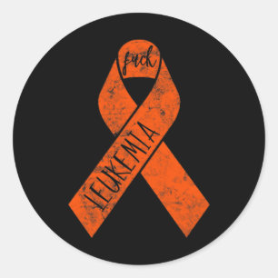 Leukemia Gifts For Women Fck Cancer Chemo F Cancer Classic Round Sticker