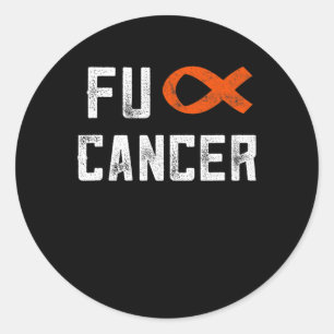 Leukemia Gifts For Women Fck Cancer Chemo F Cancer Classic Round Sticker
