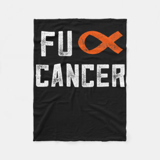 Leukemia Gifts For Women Fck Cancer Chemo F Cancer Fleece Blanket