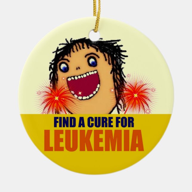 Leukemia Guardian Angel Ceramic Ornament (Front)