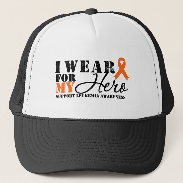 Leukemia Hero Ribbon Trucker Hat (Front)