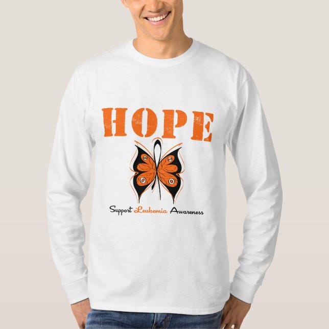 Leukemia Hope Butterfly T-Shirt (Front)