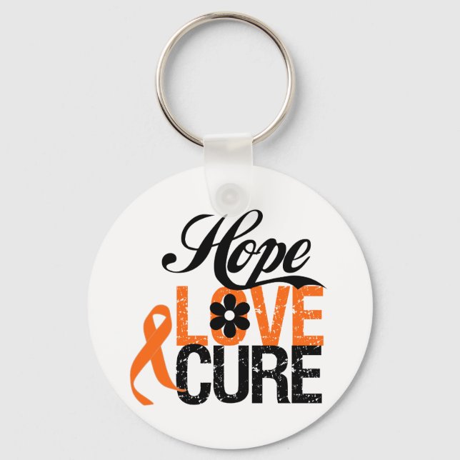 LEUKEMIA Hope Love Cure Gifts Keychain (Front)