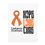 Leukemia Hope Love Cure Ribbon Postcard
