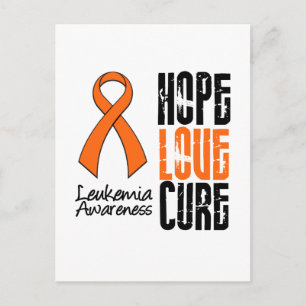 Leukemia Hope Love Cure Ribbon Postcard