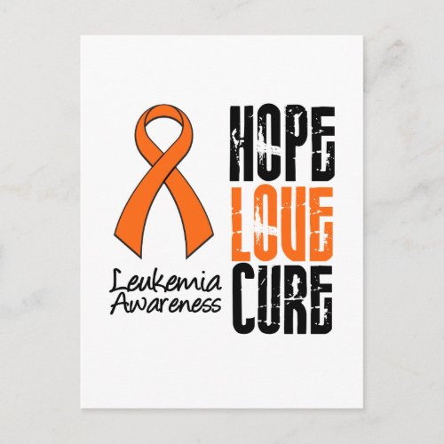 Leukemia Hope Love Cure Ribbon Postcard