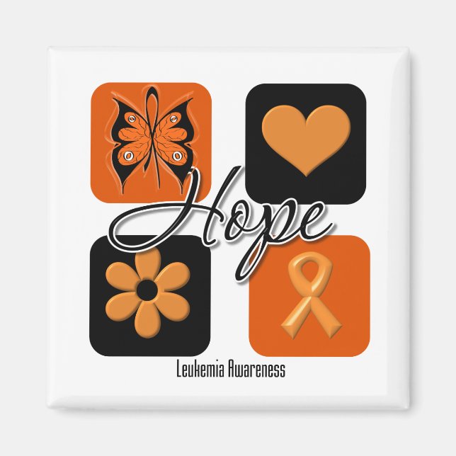 Leukemia Hope Love Inspire Awareness Magnet (Front)