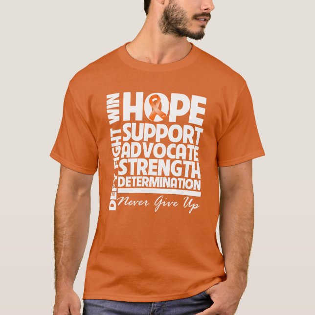 Leukemia Hope Support Strength T-Shirt (Front)