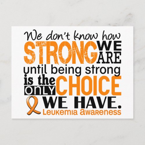 Leukemia How Strong We Are Postcard