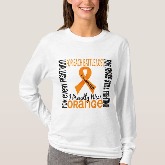 Leukemia I Proudly Wear Orange 2 T-Shirt (Front)