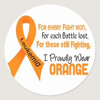Leukemia I Proudly Wear Orange Classic Round Sticker