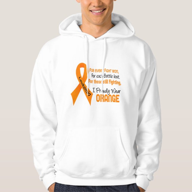 Leukemia I Proudly Wear Orange Hoodie (Front)
