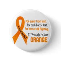 Leukemia I Proudly Wear Orange Pinback Button