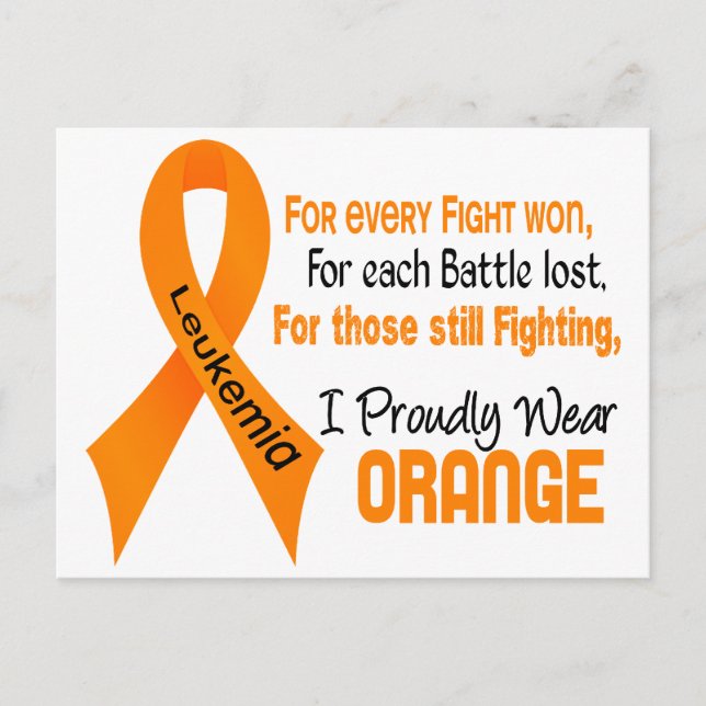 Leukemia I Proudly Wear Orange Postcard (Front)