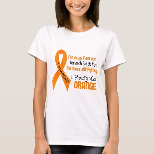 Leukemia I Proudly Wear Orange T_Shirt