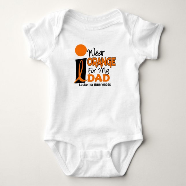 Leukemia I WEAR ORANGE FOR MY DAD 9 Baby Bodysuit (Front)
