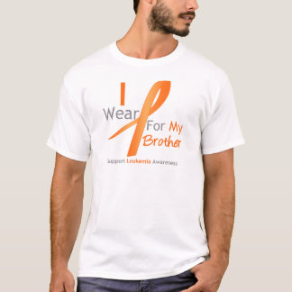 Leukemia I Wear Orange Ribbon Brother T-Shirt