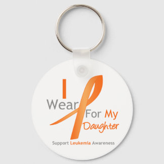 Leukemia I Wear Orange Ribbon Daughter Keychain