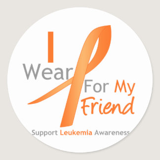 Leukemia I Wear Orange Ribbon Friend Classic Round Sticker
