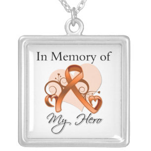 Leukemia - In Memory of My Hero Silver Plated Necklace