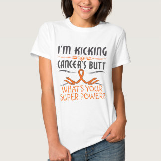 Leukemia Kicking Cancer Butt Super Power T-Shirt