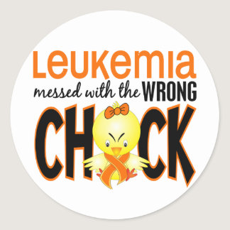 Leukemia Messed With The Wrong Chick Classic Round Sticker