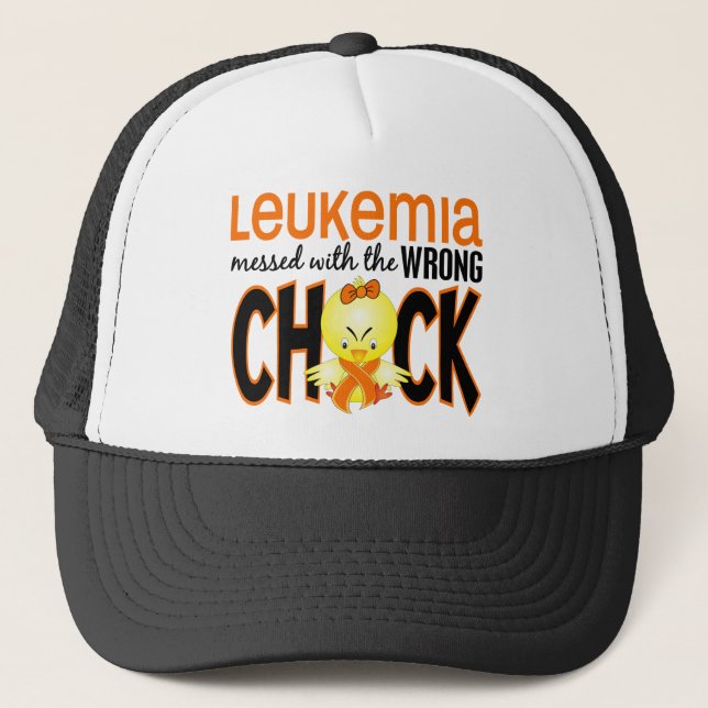 Leukemia Messed With The Wrong Chick Trucker Hat (Front)