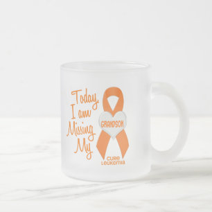 Leukemia Missing My Grandson 1 Frosted Glass Coffee Mug