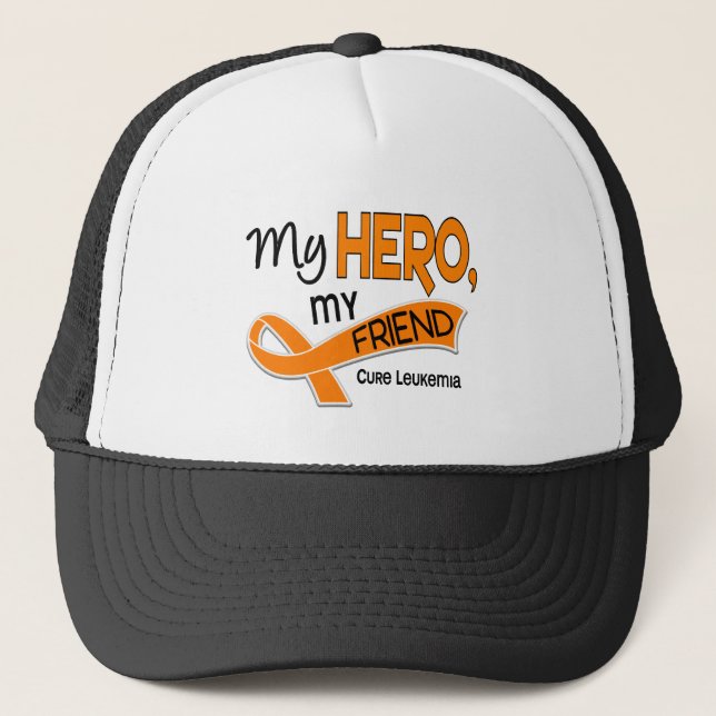 Leukemia MY HERO MY FRIEND 42 Trucker Hat (Front)