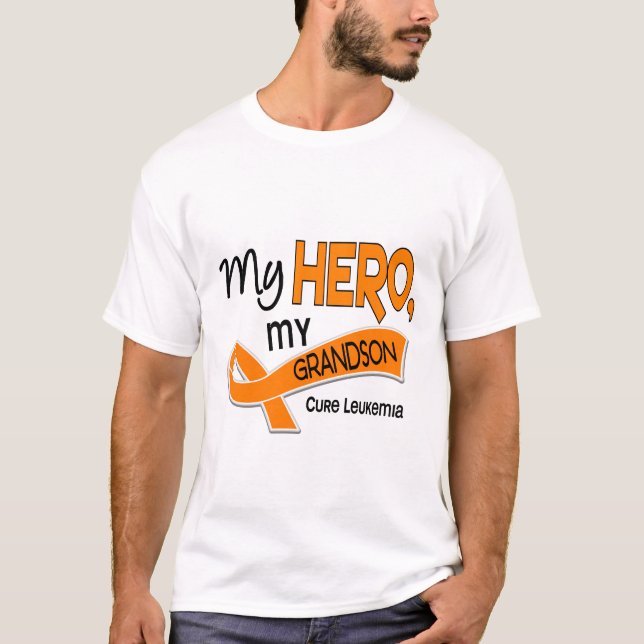 Leukemia MY HERO MY GRANDSON 42 T-Shirt (Front)