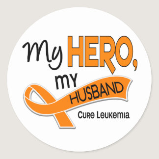 Leukemia MY HERO MY HUSBAND 42 Classic Round Sticker