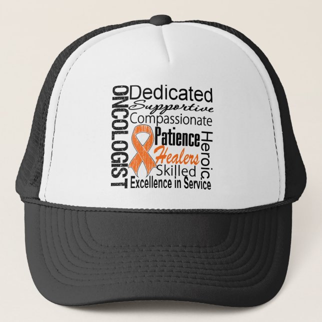 Leukemia Oncologist Collage Trucker Hat (Front)