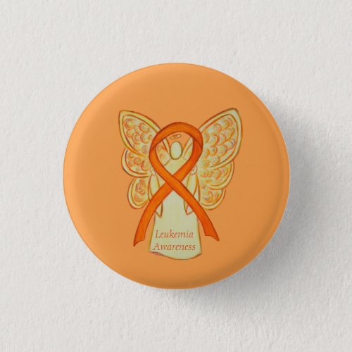 Leukemia Orange Awareness Ribbon Angel Art Pins