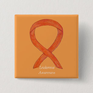 Leukemia Orange Awareness Ribbon Custom Art Pins