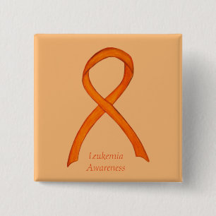 Leukemia Orange Awareness Ribbon Custom Art Pins