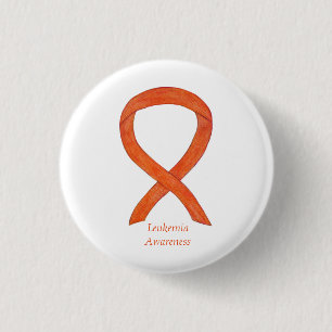 Leukemia Orange Awareness Ribbon Custom Art Pins