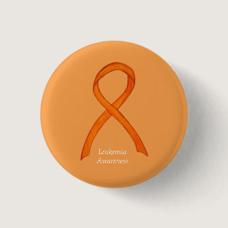 Leukemia Orange Awareness Ribbon Custom Art Pins