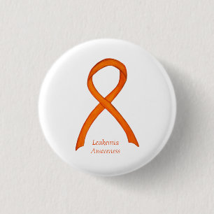 Leukemia Orange Awareness Ribbon Custom Art Pins