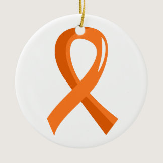 Leukemia Orange Ribbon 3 Ceramic Ornament