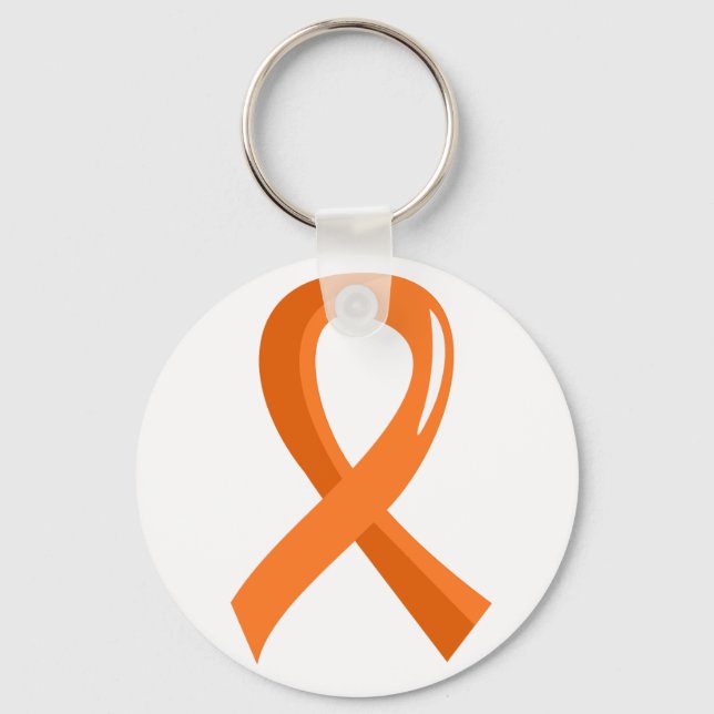 Leukemia Orange Ribbon 3 Keychain (Front)