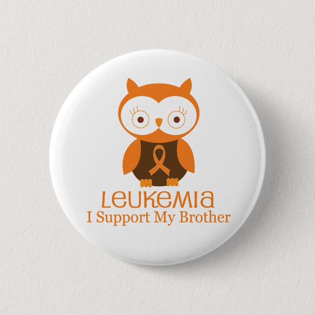 Leukemia Orange Ribbon Button Brother (Front)