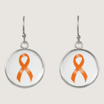 Leukemia Orange Ribbon Earrings