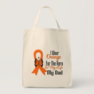 Leukemia Orange Ribbon Hero My Dad Tote Bag