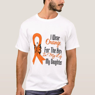 Leukemia Orange Ribbon Hero My Daughter T-Shirt