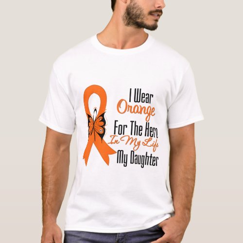 Leukemia Orange Ribbon Hero My Daughter T_Shirt