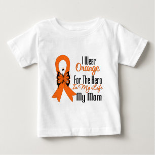Leukemia Orange Ribbon Hero My Mom Baby T-Shirt