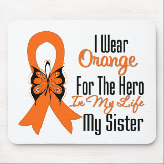 Leukemia Orange Ribbon Hero My Sister Mouse Pad
