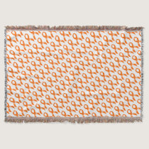 Leukemia Orange Ribbon Throw Blanket